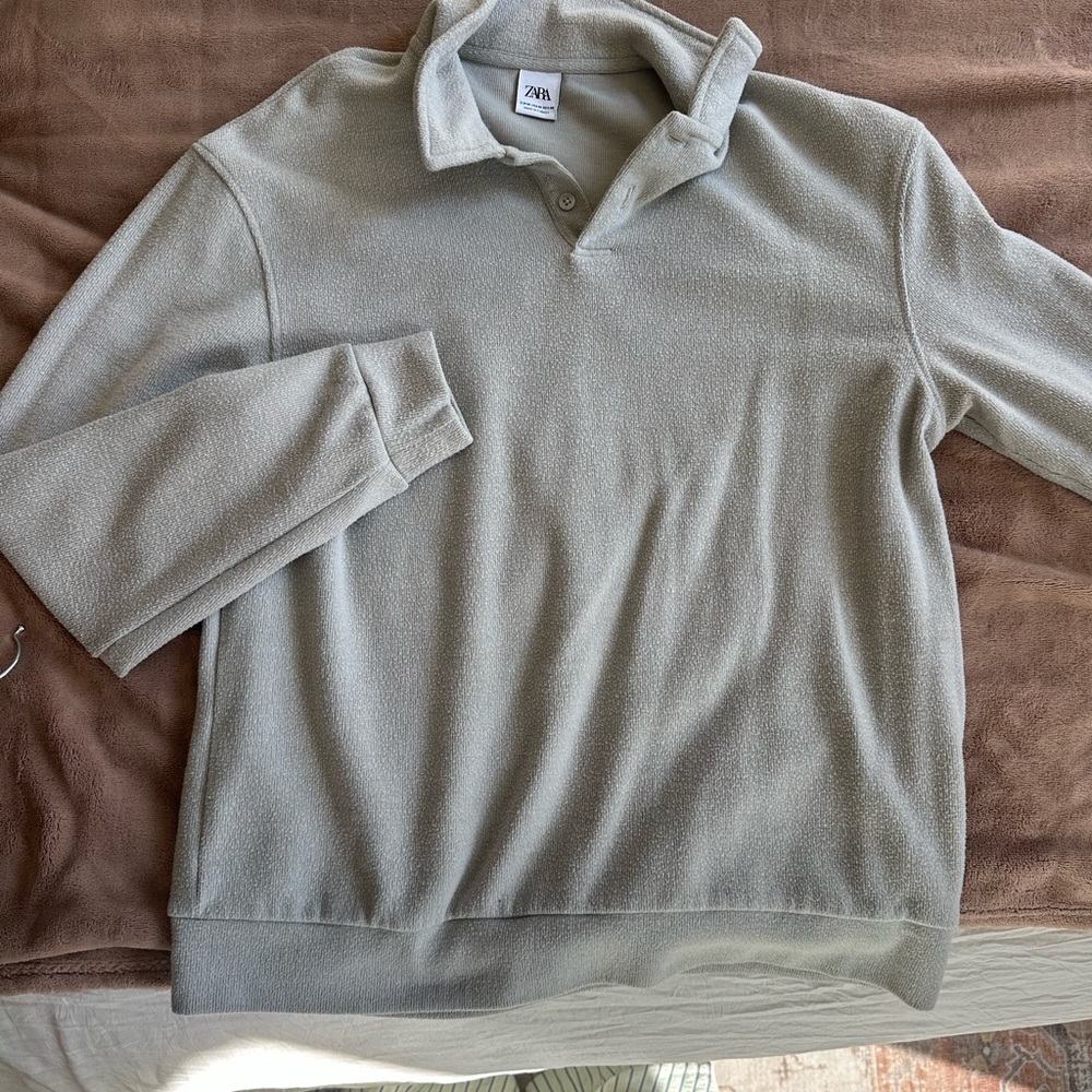 Zara Light Gray Fleece Pullover